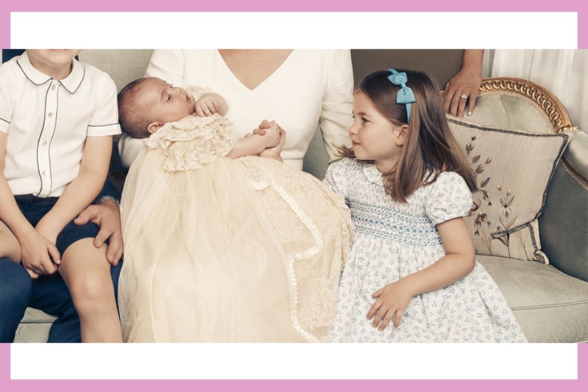 princess charlotte holding prince louis hand christening portraits