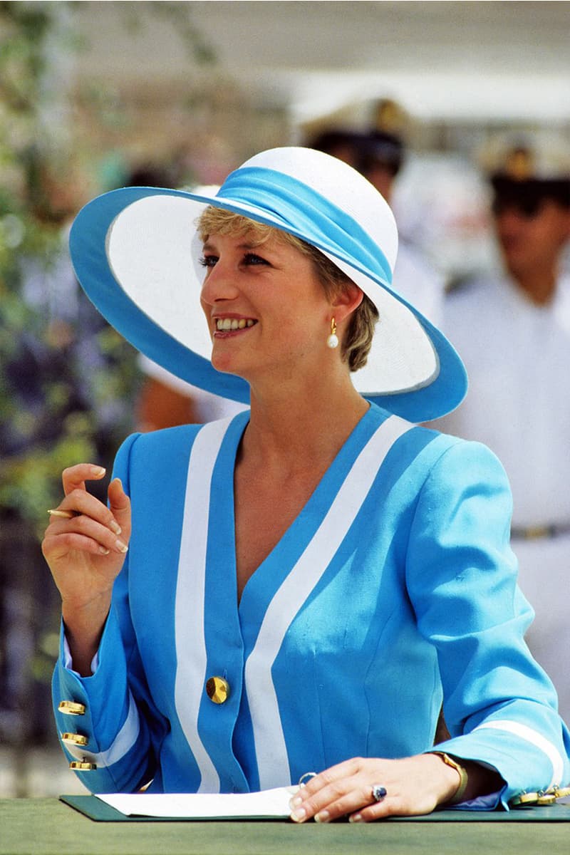 Princess Diana Best Hat Moments Royal Visits John Boyd Cap Wide Brim Hat Boater Fascinator Pillbox British Royal Family