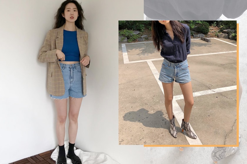 denim shorts outfits inspiration daily formal look korean girls
