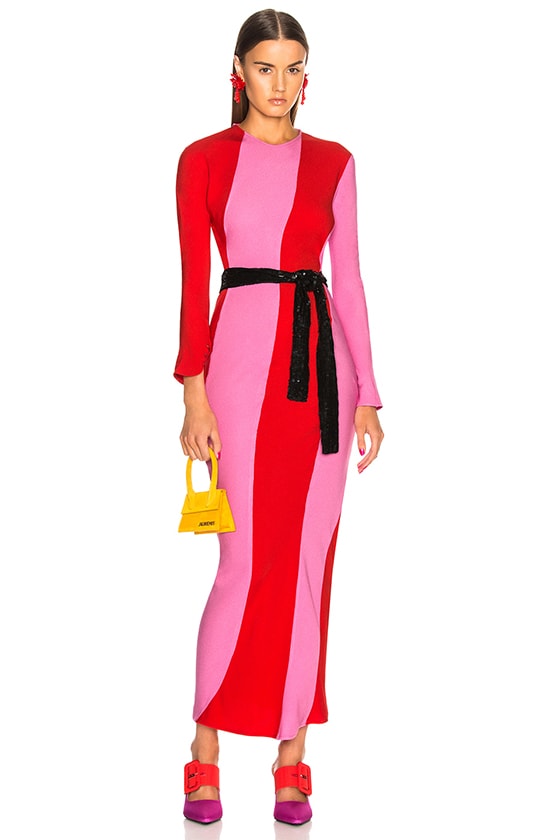 summer wedding guest dresses with sleeves 4 ATTICO Twisted Stripes Long Dress