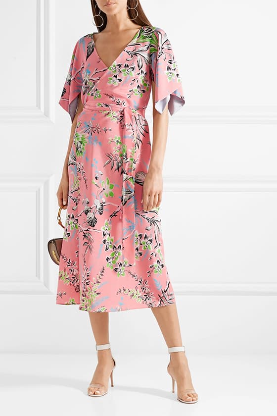 summer wedding guest dresses with sleeves 7 DIANE VON FURSTENBERG Floral-print silk crepe de chine wrap dress