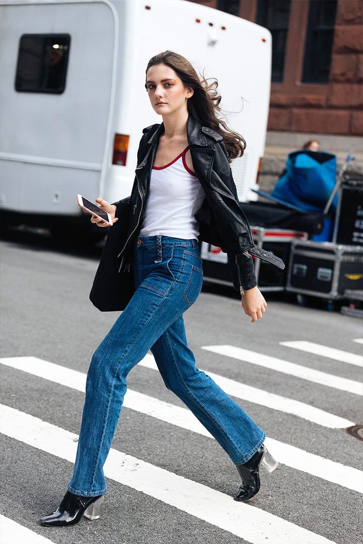 Winter Fall Denim Jeans Street Style