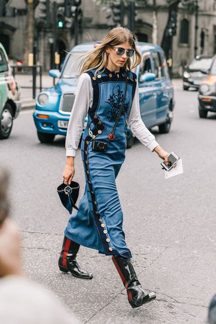 Fall Winter Street Style Dresses with Boots