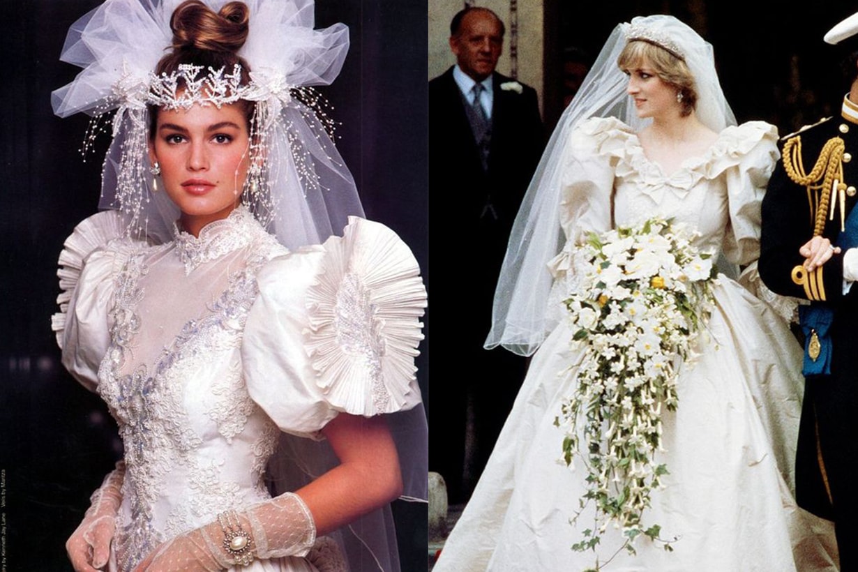 Cindy Crawford and Princess Diana Wedding Dress