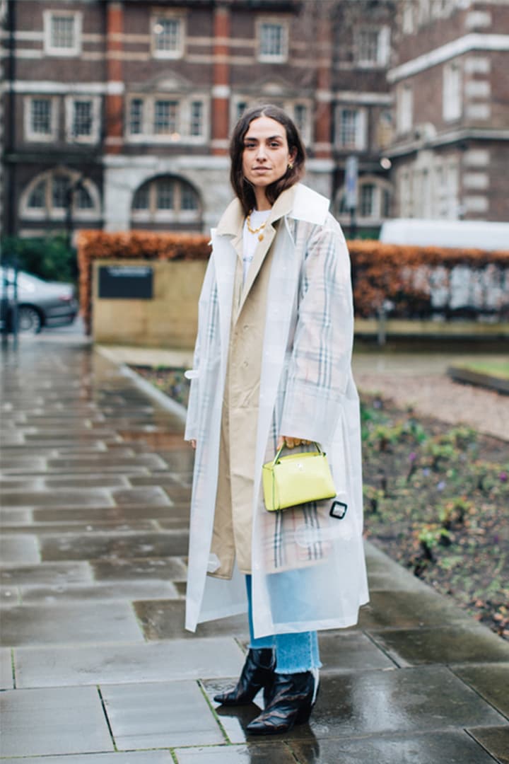 Rainy Day Outfit Street Style Rain Coat
