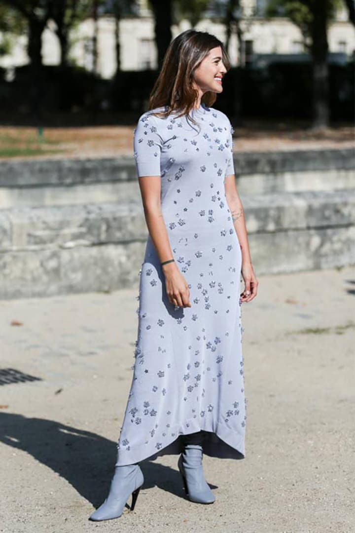 Fall Winter Street Style Dresses with Boots Tone on Tone