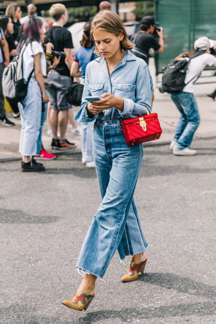 Denim Wide leg jeans Street Style