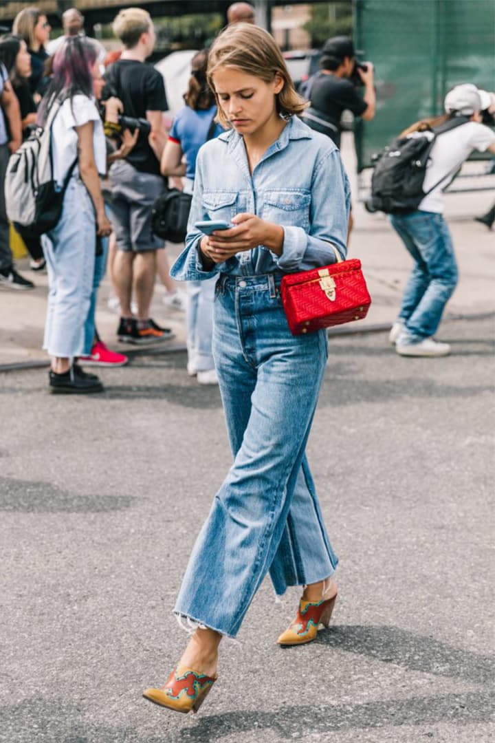 Denim Wide leg jeans Street Style