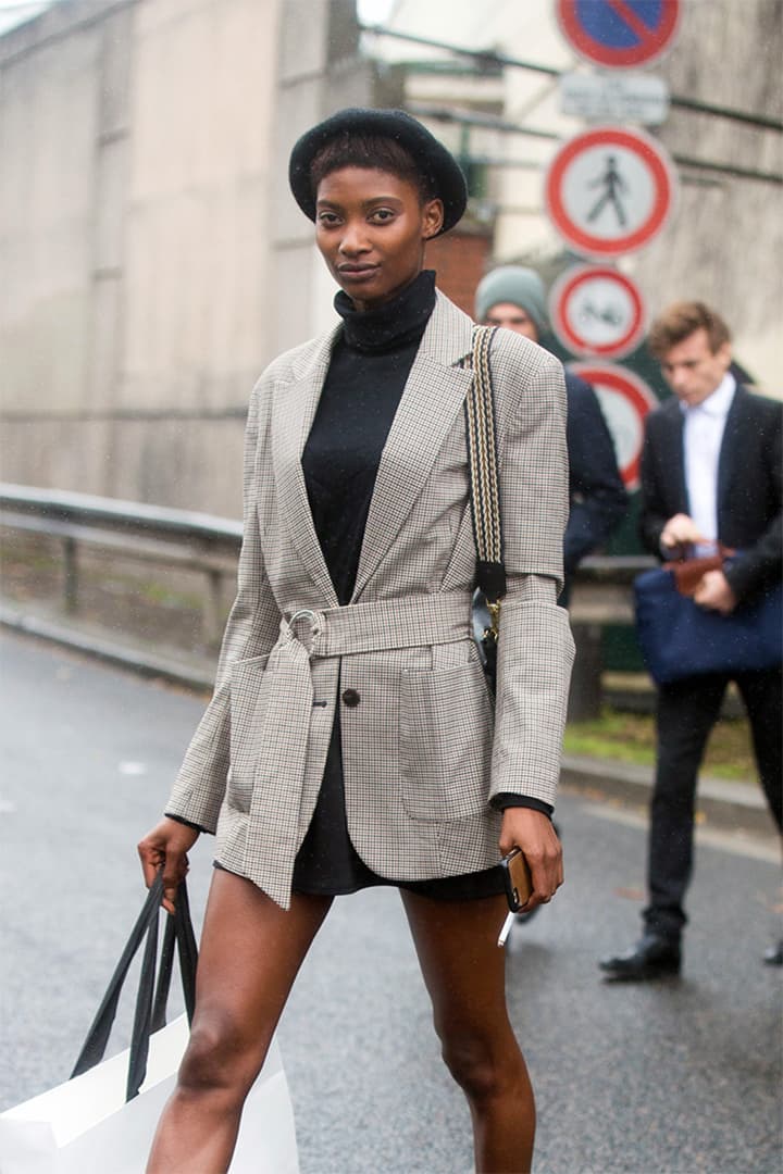 Beret Style Blazer Suit Street Style