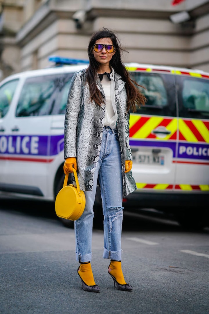 Orange Socks with Heels Fall Winter Street Style