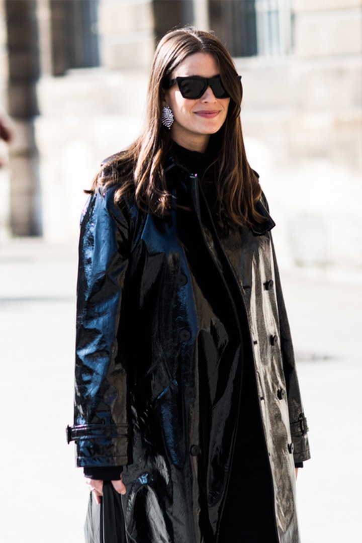 Rainy Day Outfit Street Style Trench Coat Sunglasses