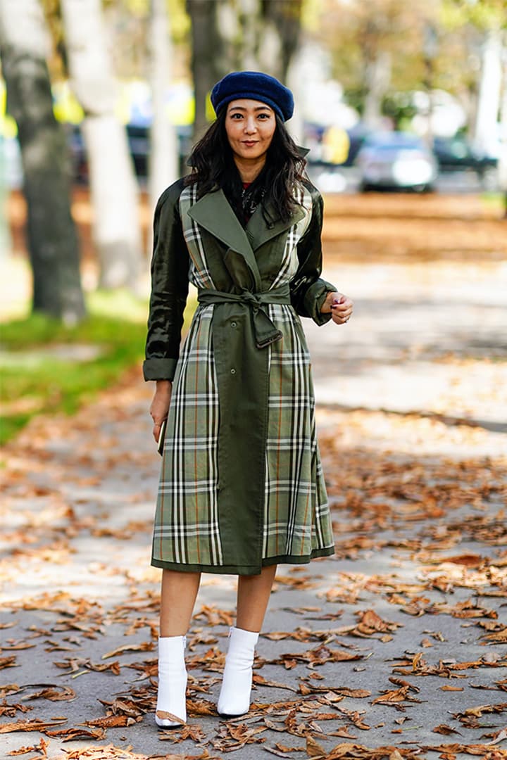 Beret Style White Boots Parisian Street Style