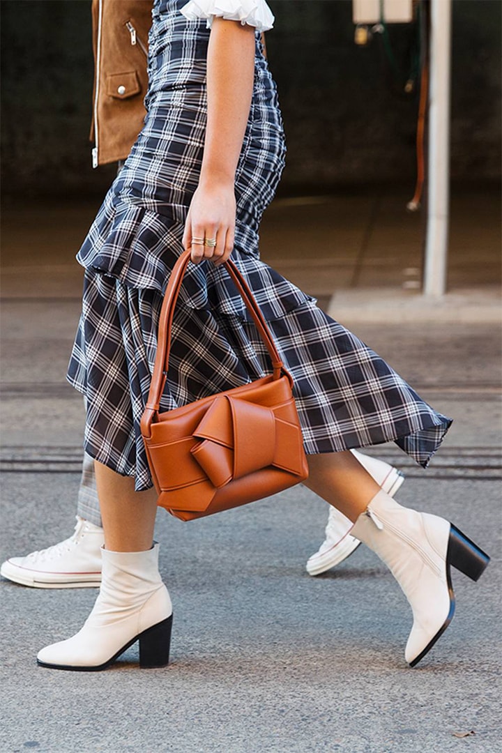 Fall Winter Street Style Dresses with White Boots
