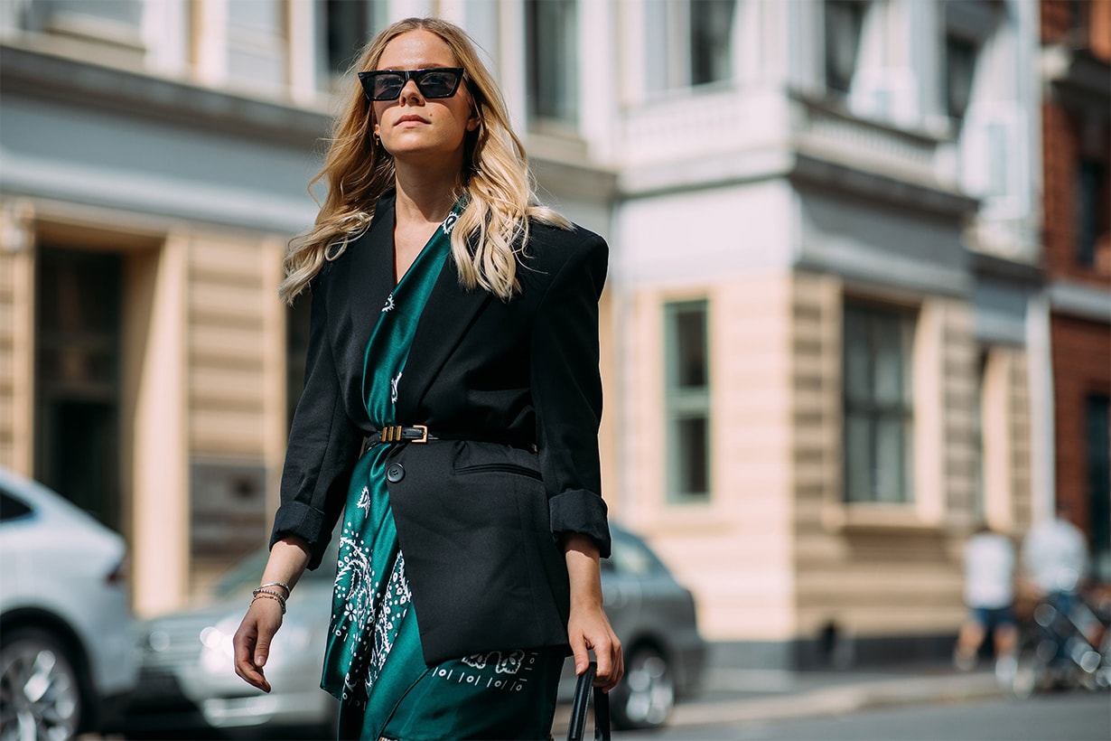 Street Style at Oslo Fashion Week Spring 2019 green blazer