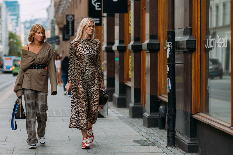 Street Style at Oslo Fashion Week Spring 2019 Leopard Prints dress