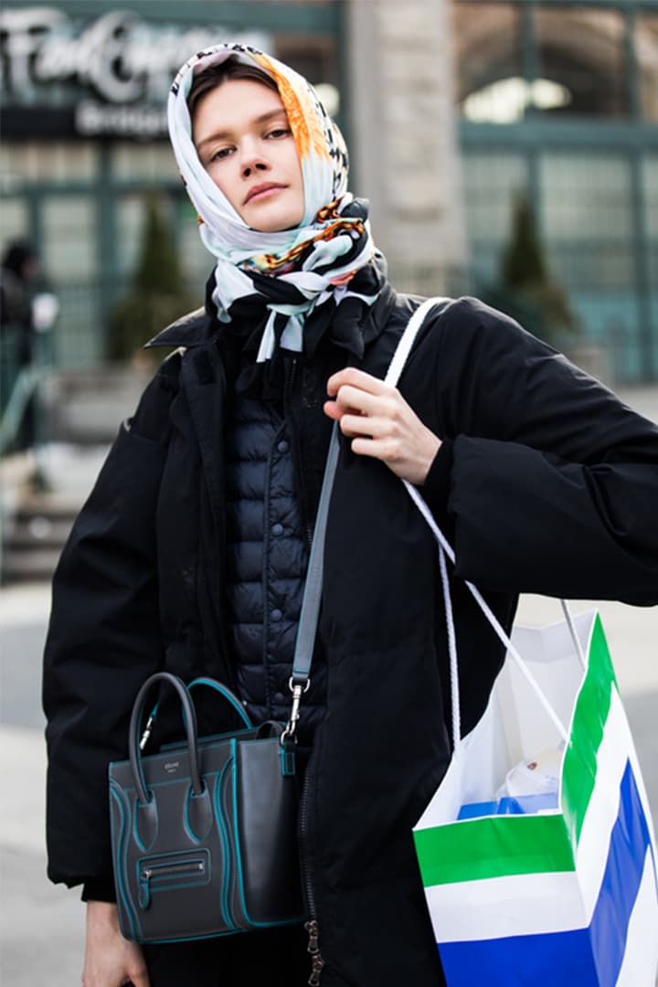 Rainy Day Outfit Street Style Scarf