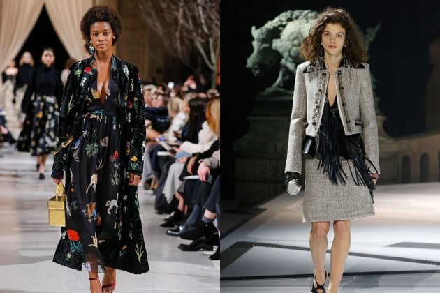 Silk at Oscar de la Renta and tweed at Louis Vuitton Fall 2018