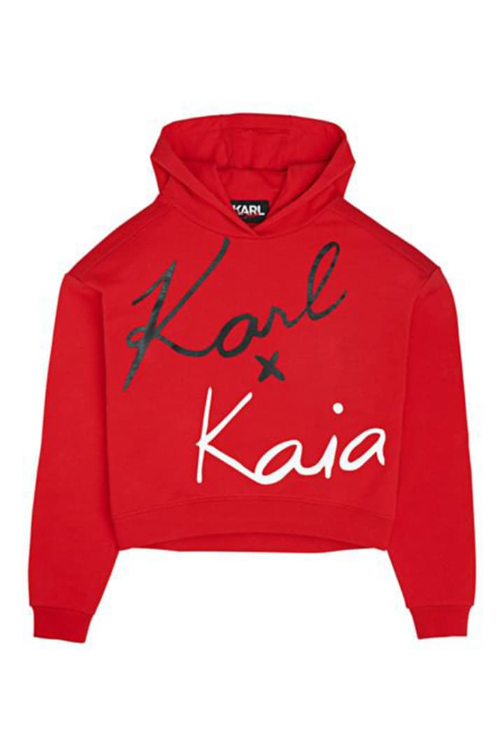 Kaia Gerber X Karl Lagerfeld Leather Hoodie