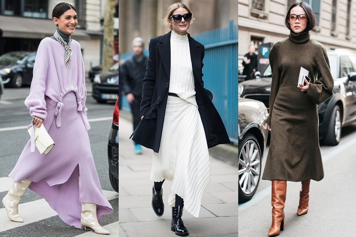 看完這輯秋冬街拍 30+,可能你也會愛上「裙子+靴」這配搭!