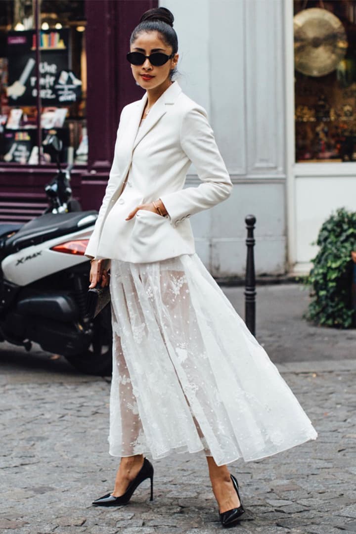 Blazer white dress