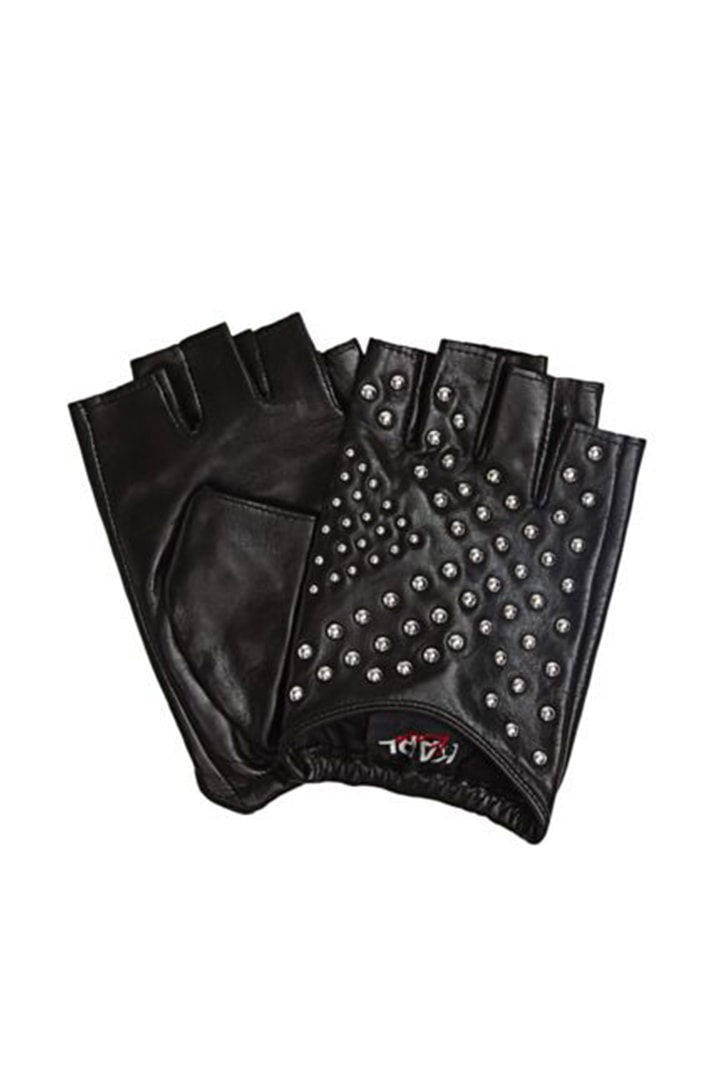 Kaia Gerber X Karl Lagerfeld Leather Fingerless Gloves