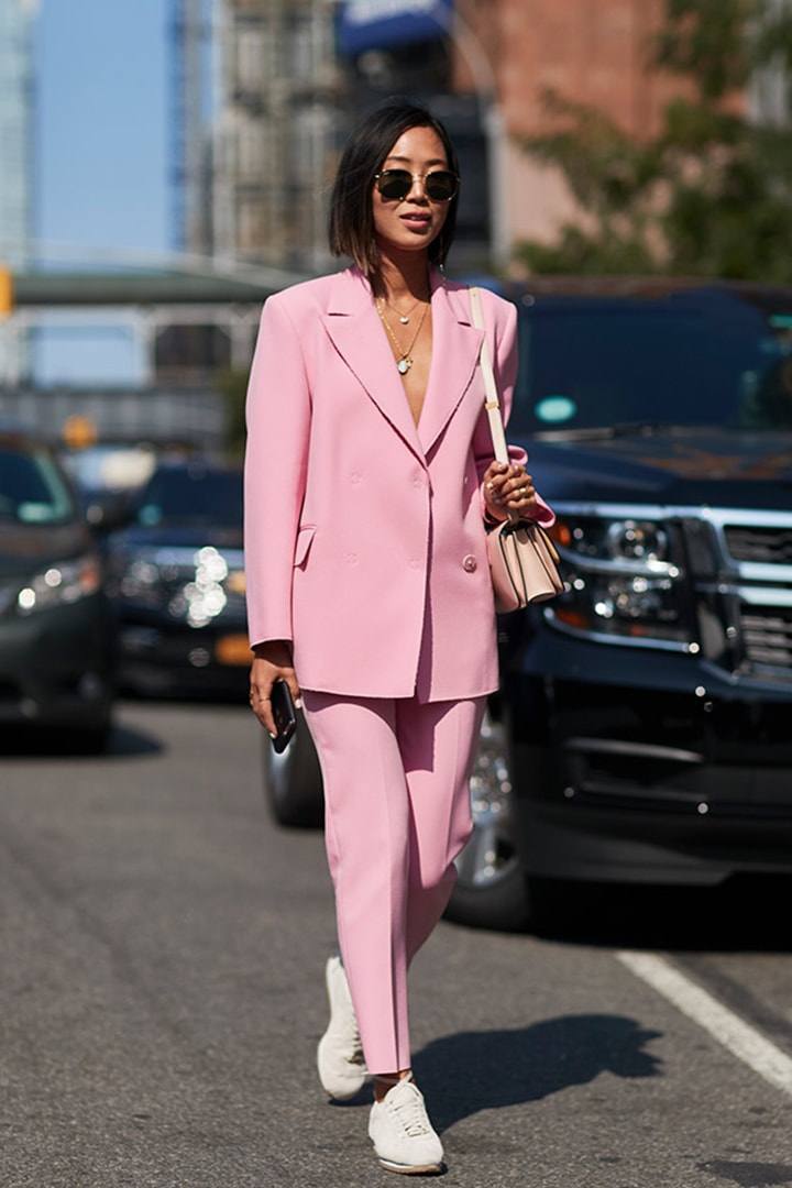 Pink Suit Dad Shoes Sneakers Street Style