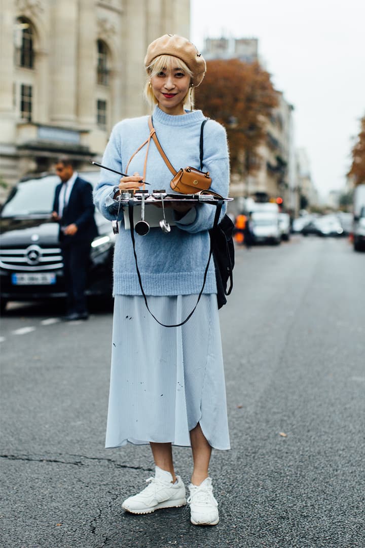 Blue Outfits Dad Shoes Sneakers Street Style