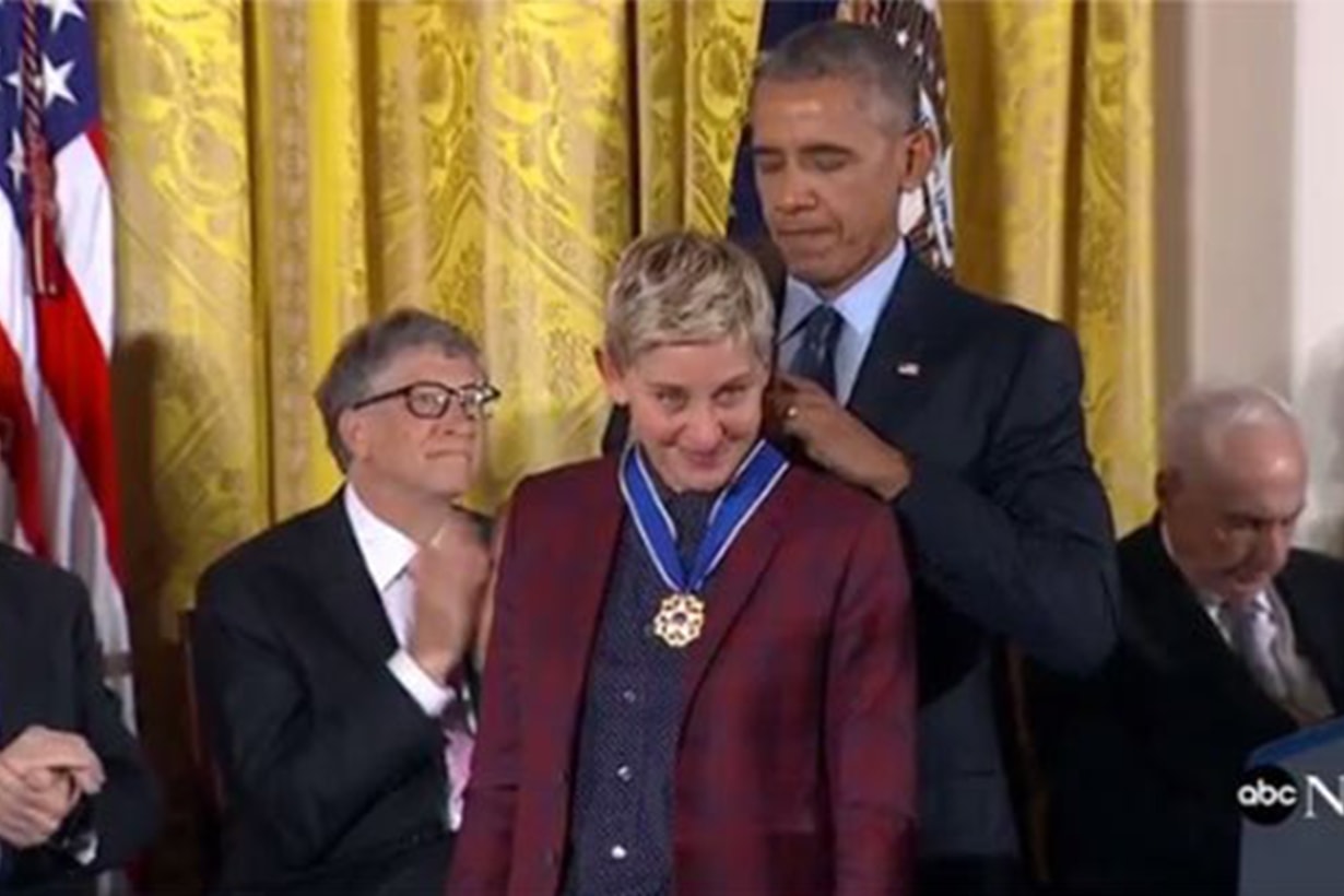 Ellen Degeneres with obama