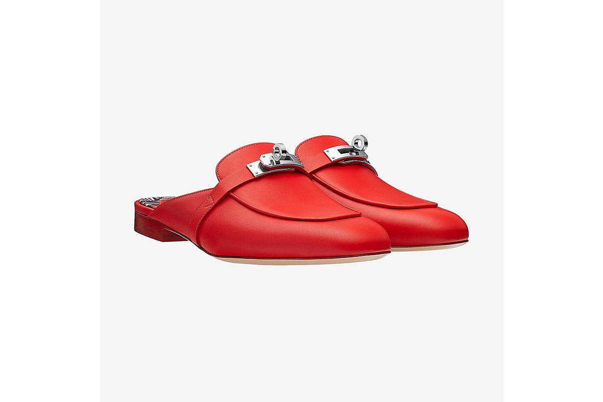 Hermes Oz Mules Slippers Red