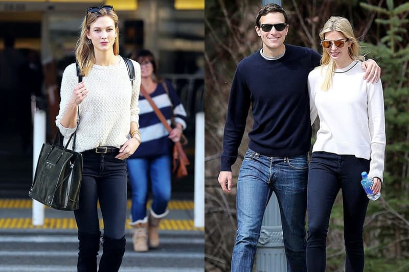 Karlie Kloss Ivanka Trump White Sweater Skinny Jeans