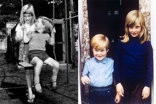 Princess Diana with her brother