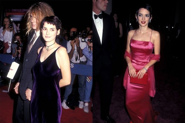 Winona Ryder Red Carpet Slip Dress