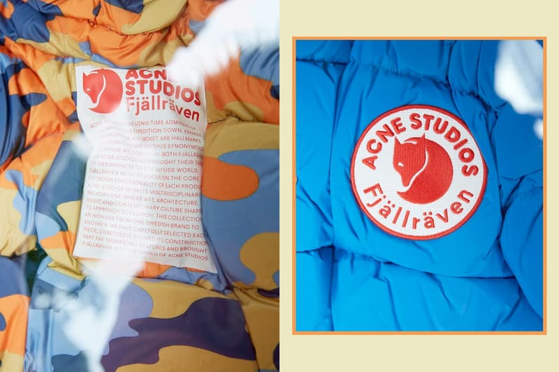 fjallraven Kånken acne studios collaboration swedish down jackets limited release