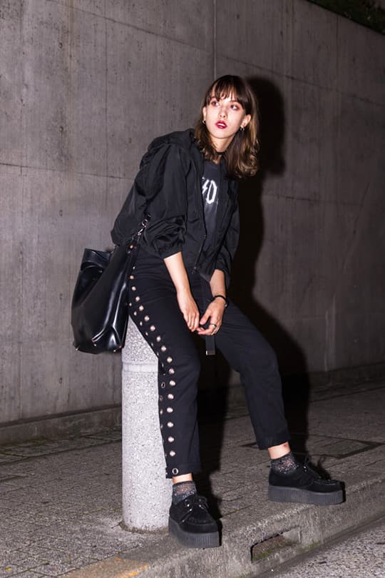 black outfit summer street style japan