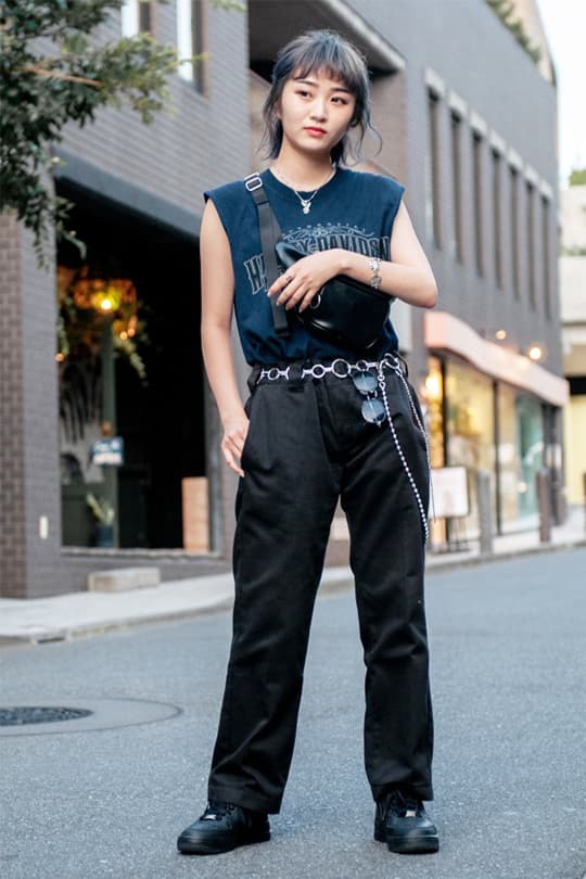 black outfit summer street style japan