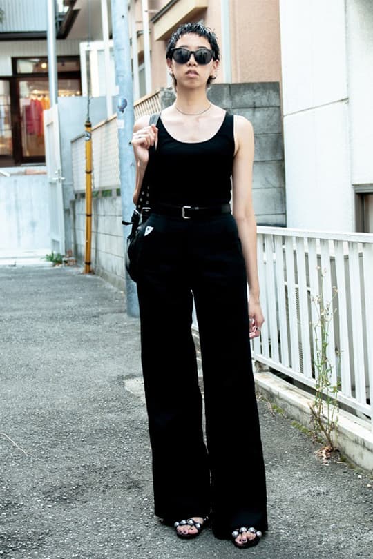 black outfit summer street style japan