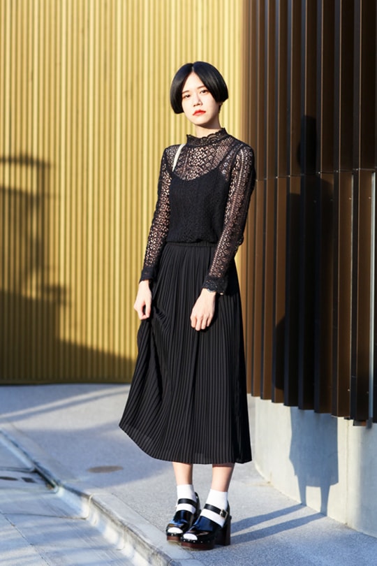black outfit summer street style japan