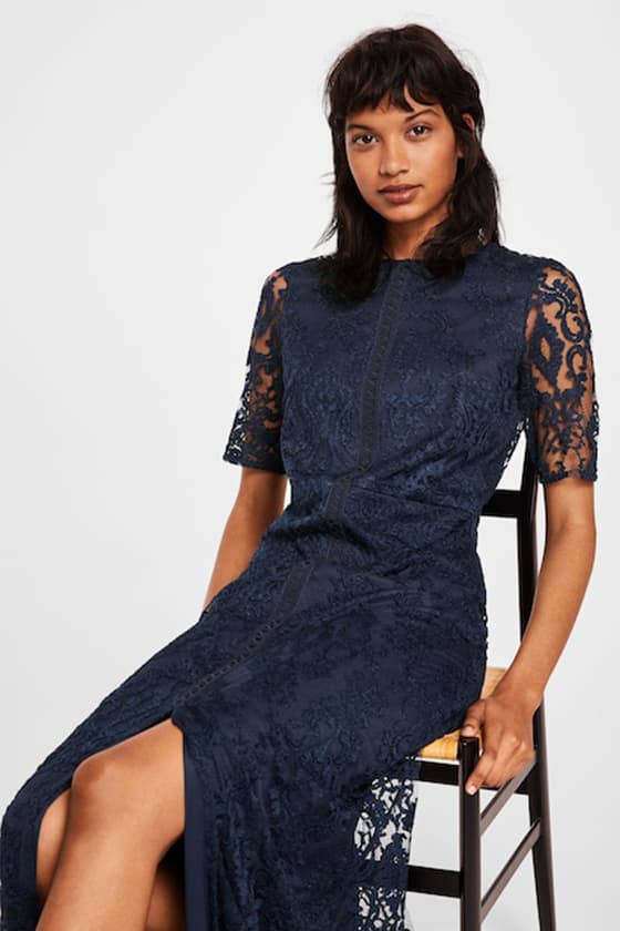 bridesmaid dresses timeless colour navy blue Mango