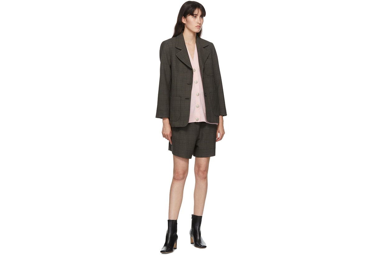 GANNI Khaki Oversized Blazer