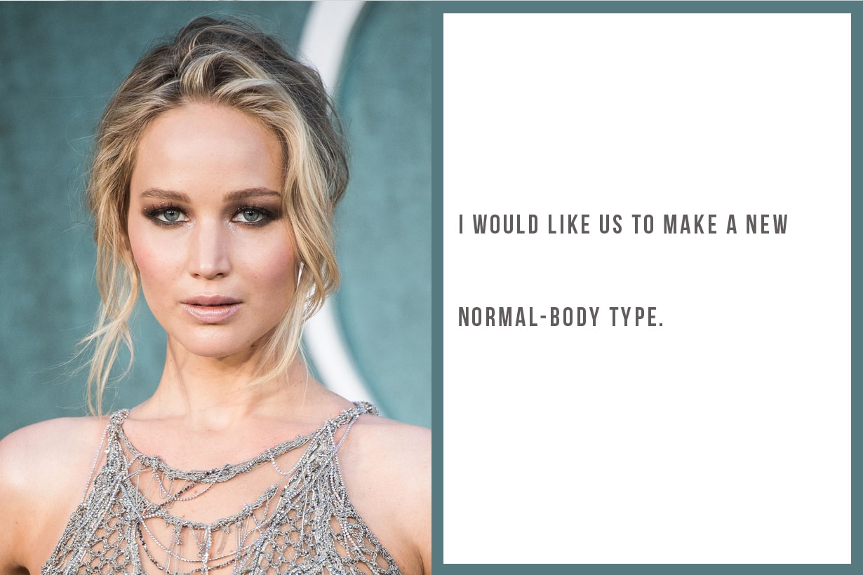 Jennifer Lawrence Oscar body type body positivity being fat thin skinny on diet healthy hungry