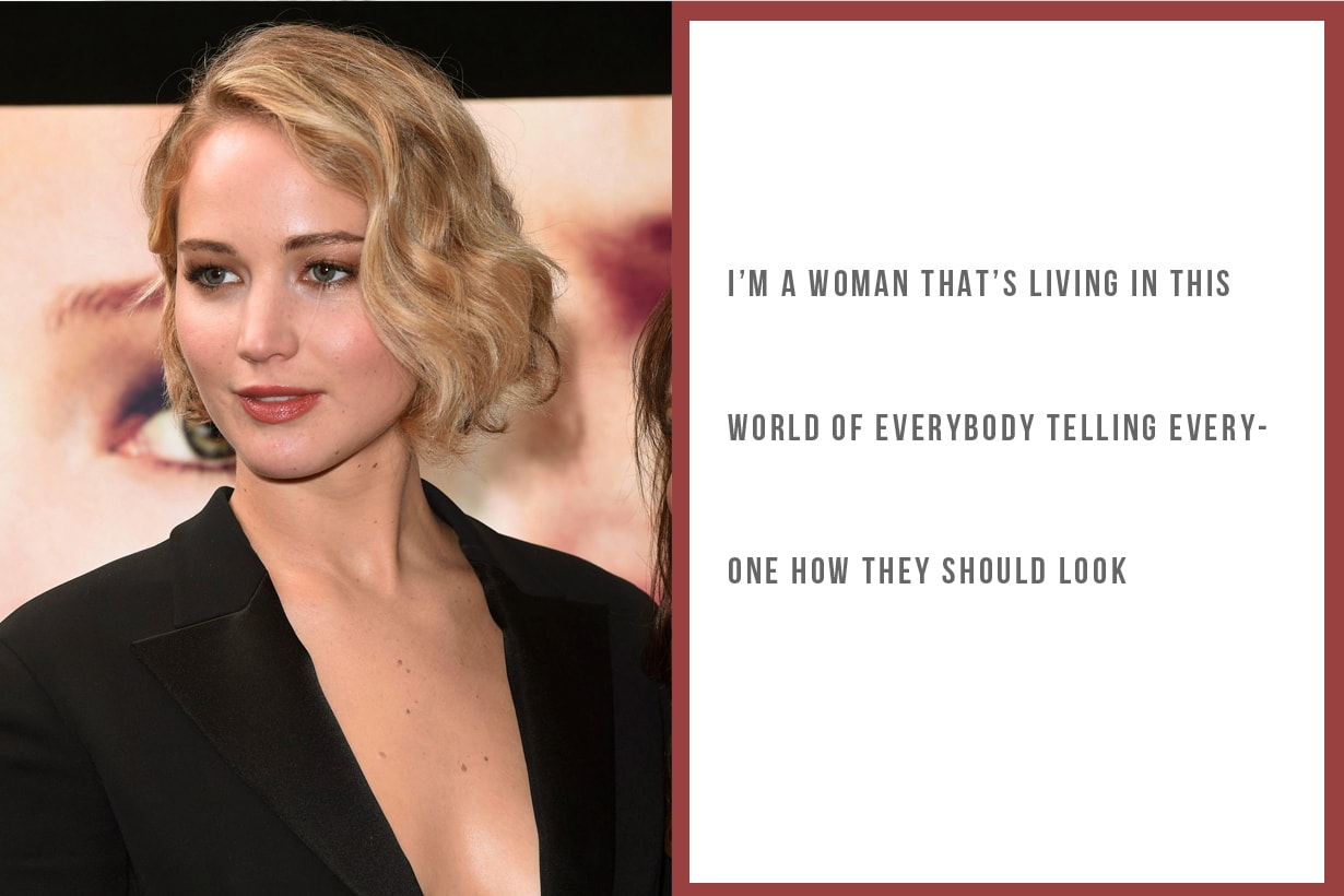 Jennifer Lawrence Oscar body type body positivity being fat thin skinny on diet healthy hungry