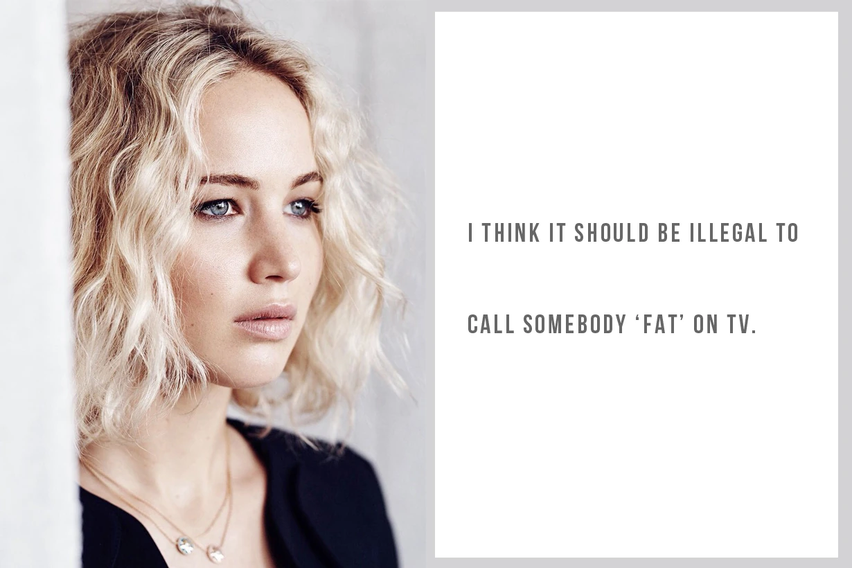 Jennifer Lawrence Oscar body type body positivity being fat thin skinny on diet healthy hungry