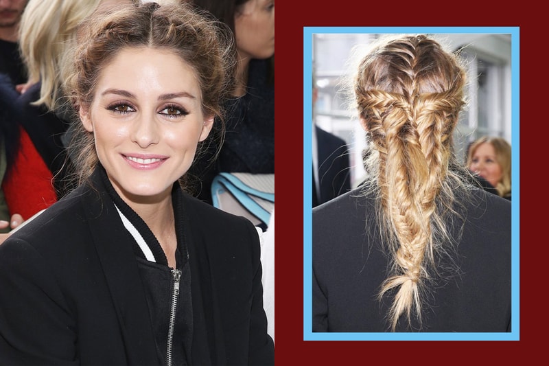 Olivia Palermo NYFW New York Fashion week Fishtail Braid Hairstyles DIY messy hairstyles