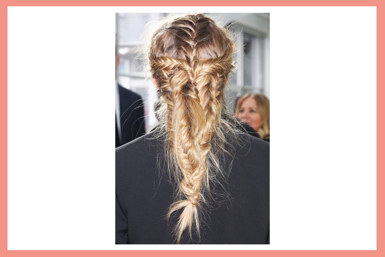 Olivia Palermo NYFW New York Fashion week Fishtail Braid Hairstyles DIY messy hairstyles 