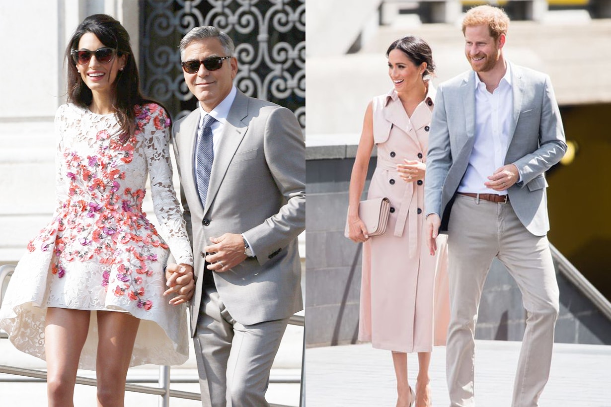 George Clooney Amal Clooney Twins Prince Harry Meghan Markle Lake Como Laglio Villa Weekend Getaway Double Dating British Royal Family