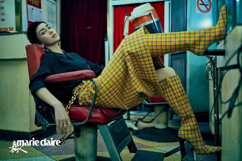 Angelababy new short hair in Marie Claire China