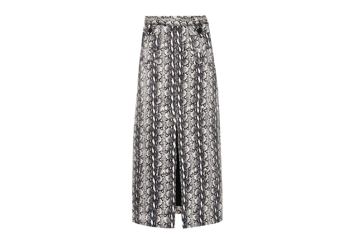 AlexaChung Snake-Printed Skirt