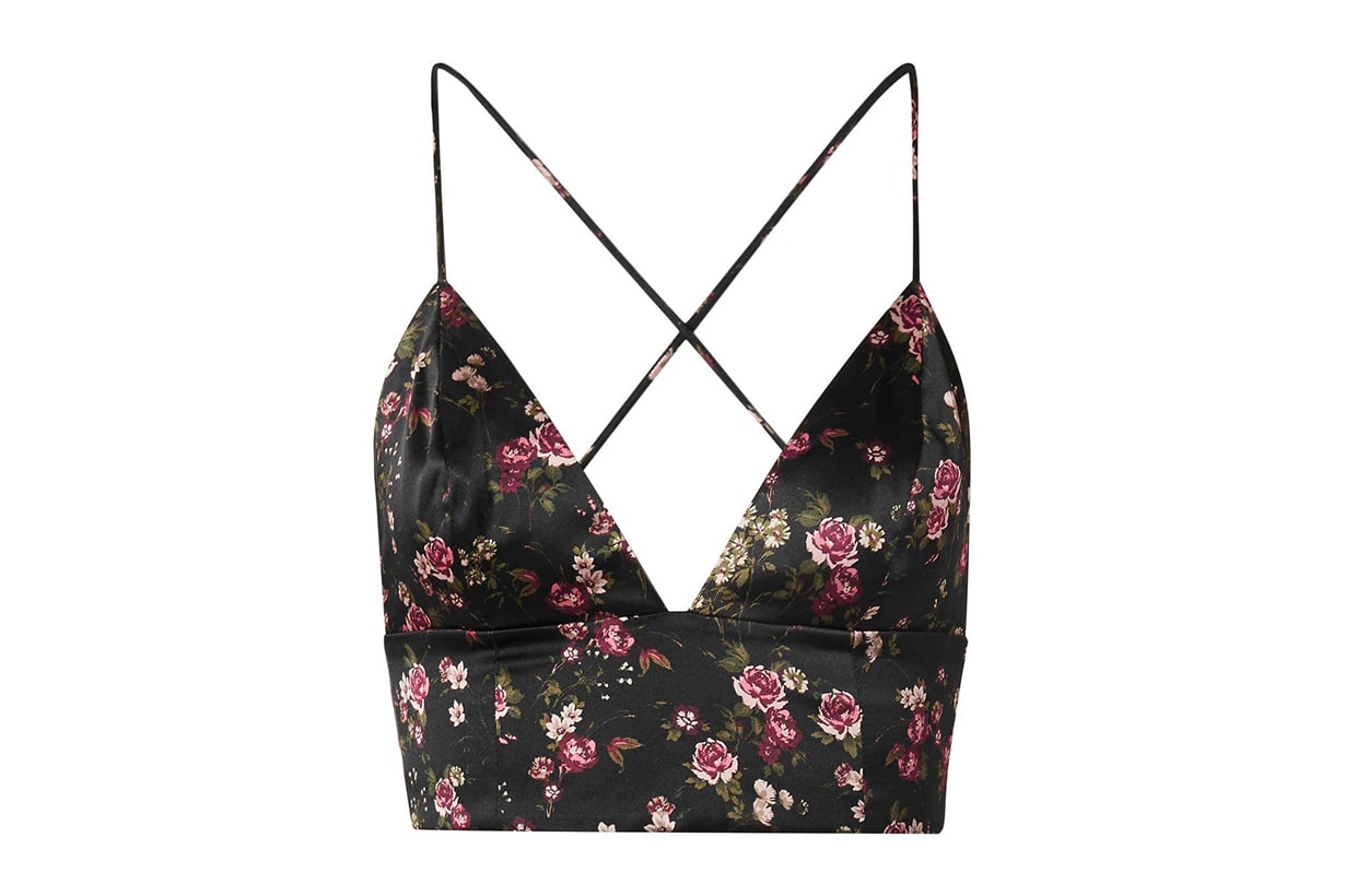 Cami NYC The Mila Floral-Print Silk-Charmeuse Bra Top