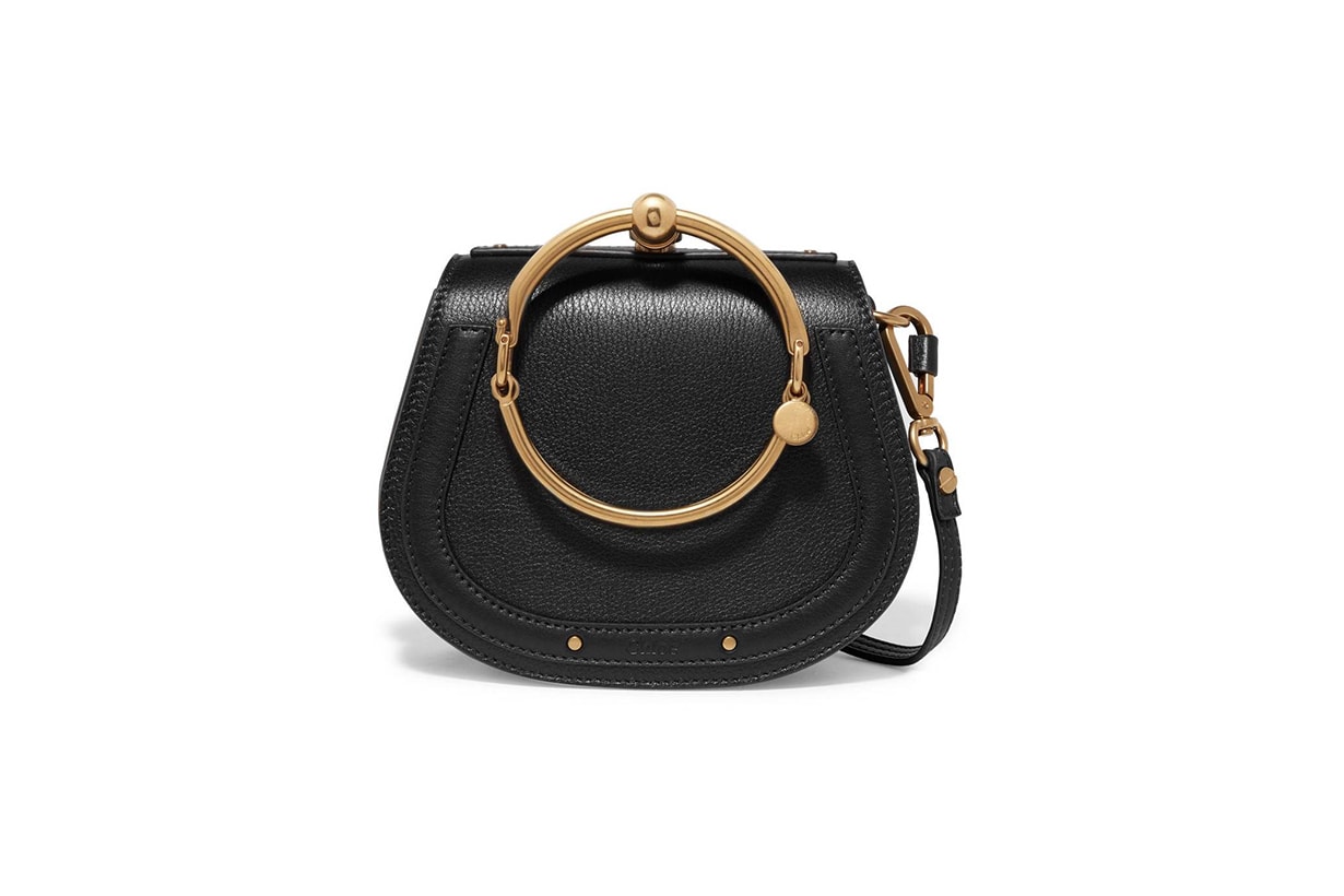 Chloé Nile Bracelet Leather and Suede Shoulder Bag