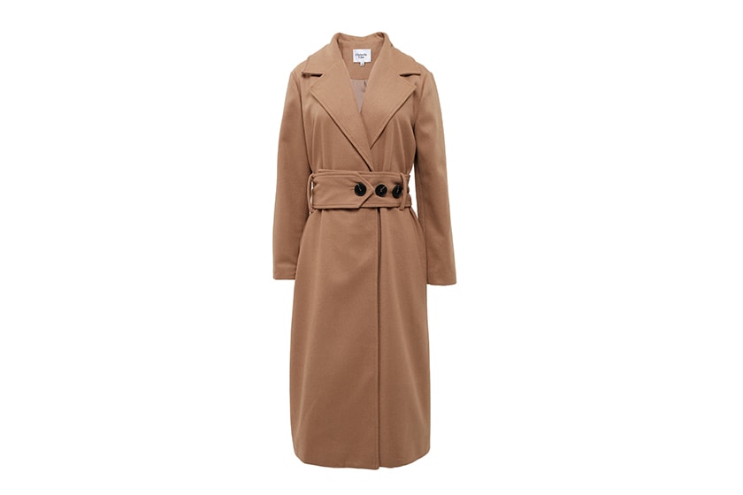Chriselle Lim Victoria belted camel coat